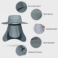 thumbnail image 4 of Visland Fishing Hat for Men & Women, Outdoor UV Sun Protection Wide Brim Hat with Face Cover & Neck Flap, Detachable, Anti-scratch, 4 of 8