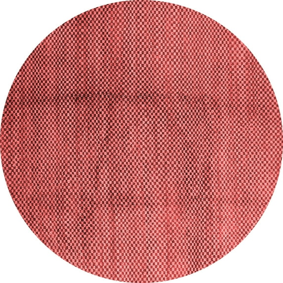 Ahgly Company Indoor Round Solid Red Modern Area Rugs, 7' Round