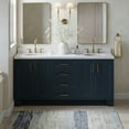 thumbnail image 2 of Ariel Taylor 72 In. Double Oval Sink Bathroom Vanity With Carrara White Quartz Countertop 1.5 Edge In Midnight Blue, 2 of 11