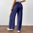 thumbnail image 4 of Lumtrix Womens Summer Elastic High Waist Textured Flowy Palazzo Pants Casual Wide Leg Trousers with Pockets Navy XL, 4 of 5