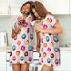 thumbnail image 4 of Disketp Colorful Donuts para Camisón Corto de Manga Corta para Mujeres, Camisón Cómodo con Escote Redondo, Bonito y Confortable, 4 of 6