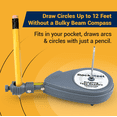 thumbnail image 3 of RockSteel Rotating Tape Measure & Circle Drawing Tool, Beam Compass Alternative for Woodworking, Drafting, & Large Arcs, 3 of 12