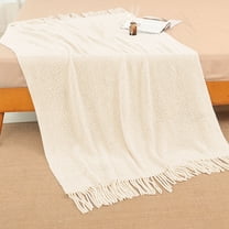AZXY 50x70 Throw Blankets On Sale,Bed Blankets Clearance Under $25,White Throw Blanket,Fleece Fuzzy Large Knitted Blanket