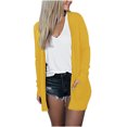 thumbnail image 5 of Jjayotai Cardigan Sweaters for Women, Women's Cardigans Fall 2024, Fashion Fall Outfits Long Sleeve Open Front Sweaters Pockets Yellow L, 5 of 7
