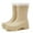 Beige, variant on Womens Rain Boots Rainy Season Tube Mouth Solid Color Rain Shoes Thick Rainproof Non Slip Women Rubber Boots Brown 36