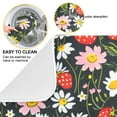 thumbnail image 2 of Strawberry Daisy Floral Dish Drying Mats Kitchen Mat Microfiber Counter Absorbent Dish Pad Drainer Rack 16"x18", 2 of 7