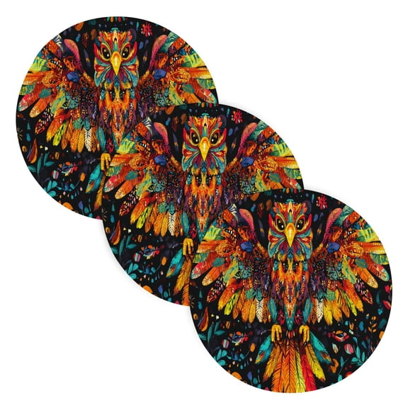 BZSMCE Mats for Pots,Pans Place Colorful Bird Simple Style Pattern Pot Mats