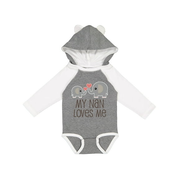 Inktastic My Nan Loves Me Grandchild Boys or Girls Long Sleeve Baby Bodysuit