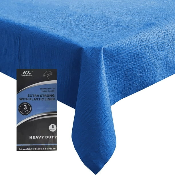 Mantel de papel azul desechable Dozobeede, 54 x 54 cm, paquete de 6