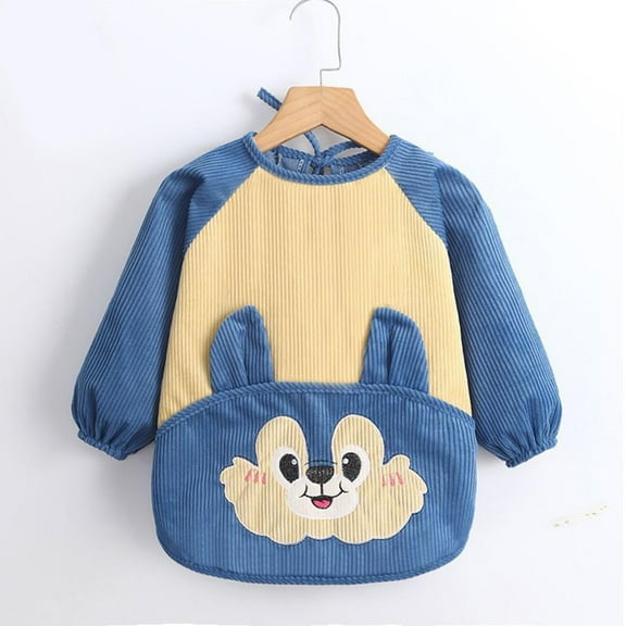 Wancir Long Sleeve Bib,Baby Smock for Eating Reusable Shirt Bibs for Babies Toddler 0-8T