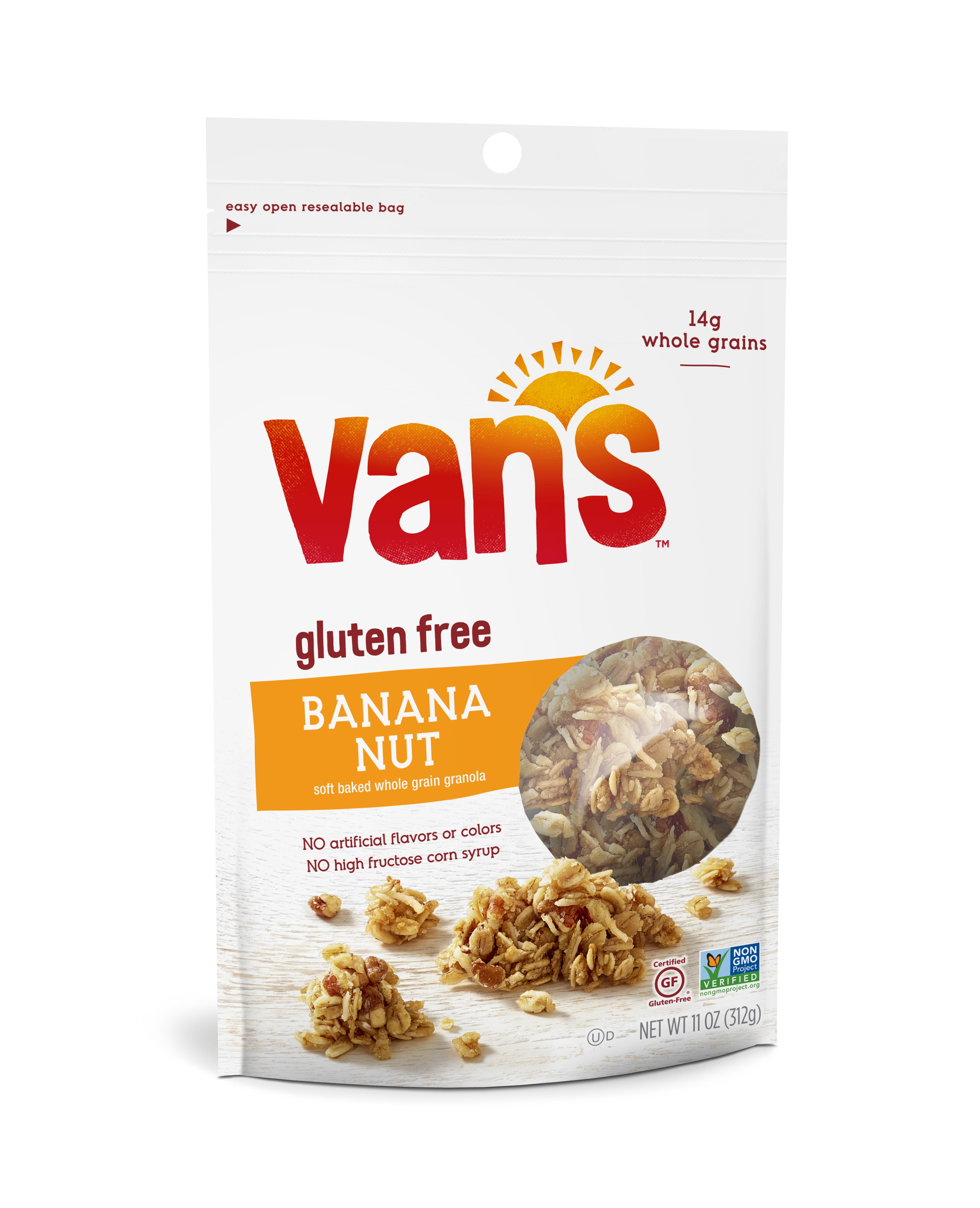 Van's NonGMO Gluten Free Granola, Banana Nut, 11 Oz