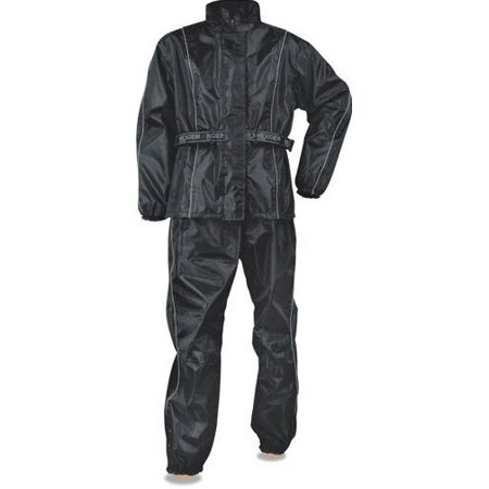 Milwaukee Mens Black Rain Suit Oxford Nylon Lightweight & Water Resistant Black