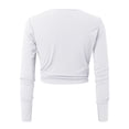 thumbnail image 5 of Workout Tops for Women Bottoming Shirt Long Sleeve Knit V Neck Blouses,White,S, 5 of 5