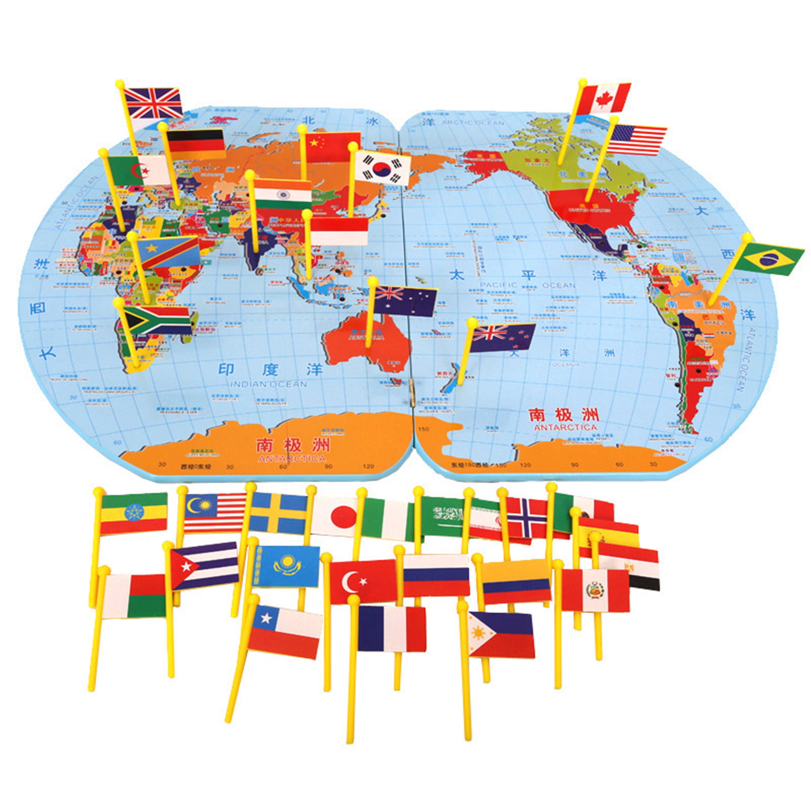 Mapology World World Map and its Countries,Country Shaped Puzzel Pieces Age 4+ 