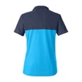 thumbnail image 5 of CORE365 CE112CW Women's Fusion ChromaSoft™ Colorblock Polo-Electric Blue/ Classic Navy Heather-XS, 5 of 6