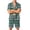Green, variant on Men's Summer Plaid Pajama Set with Pockets Short Sleeve Button Down Top and Shorts Sleepwear 2 Piece Loungewear