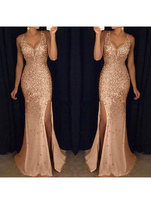 gold sequin gown