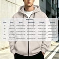 thumbnail image 3 of Eygvbb Men's Full Zip Hoodie Solid Long Sleeve Sweatshirt Jacket Drawstring Hood Front Pocket Loose Fit Fashion Casual Outerwear, 3 of 8