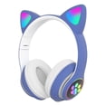 thumbnail image 1 of Audífonos Gaming Bluetooth 5.0 Con Orejas RGB Luz LED manos libres Diadema Ajustable 7h Baterían Color azul, 1 of 5