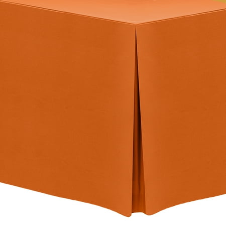 

Ultimate Textile (5 Pack) 8 ft. Fitted Polyester Tablecloth - for 24 x 96-Inch Banquet and Folding Rectangular Tables - 42 H Orange