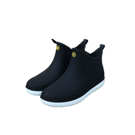 

UKAP Men s Rain Shoes Ankle Height Rubber Garden Boots Insulated Waterproof for Muck Mud Working Outdoor