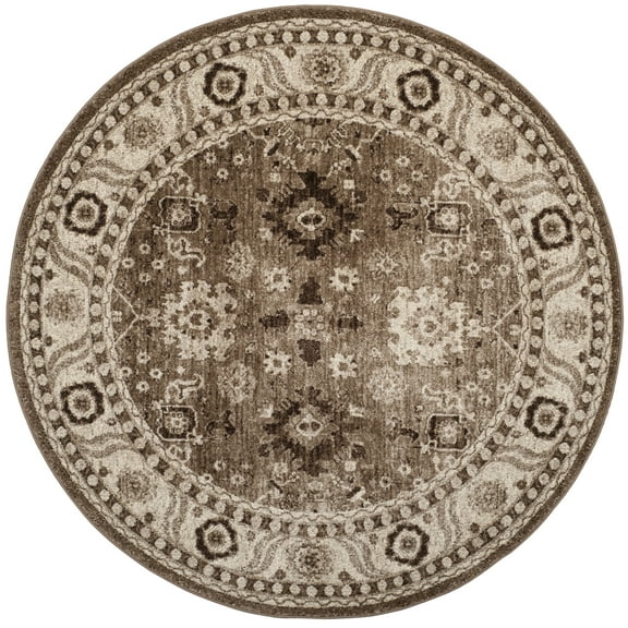 SAFAVIEH Vintage Hamadan Pema Oriental Area Rug, Taupe, 10' x 10' Round