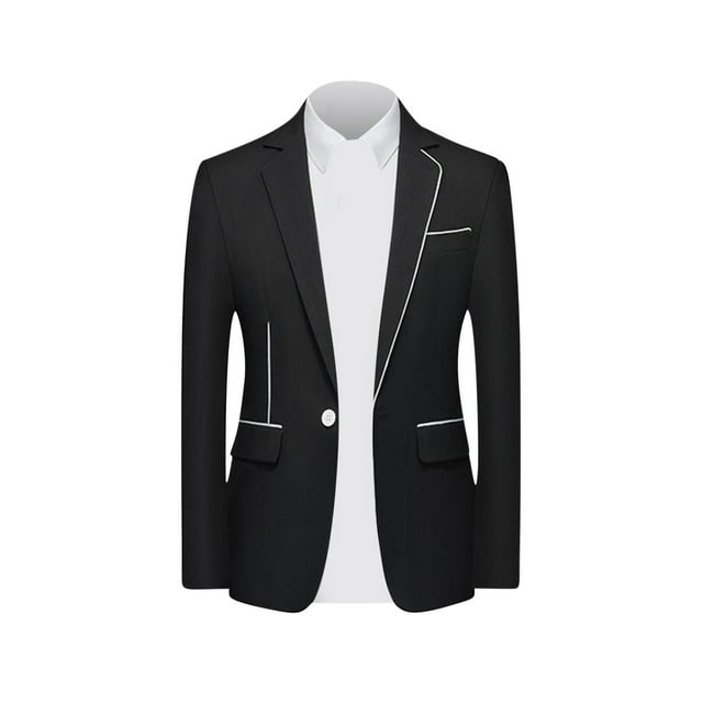 Styesk Jackets for Men Men's Dancing Party Performance Costumes Fashionable Solid Color Personality Pocket Casual Cool One Button Suit Jacket