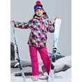 thumbnail image 4 of Hotian Kids Snow Pants Insulate Winter Ski Bibs Salopettes Pants for Girls and Boys with Detachable Braces Hot Pink US12, 4 of 8