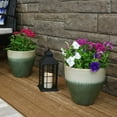 thumbnail image 5 of Sunnydaze Resort Ceramic Outdoor Flower Pot Planter - Seafoam - 10" - Set of 2, 5 of 7
