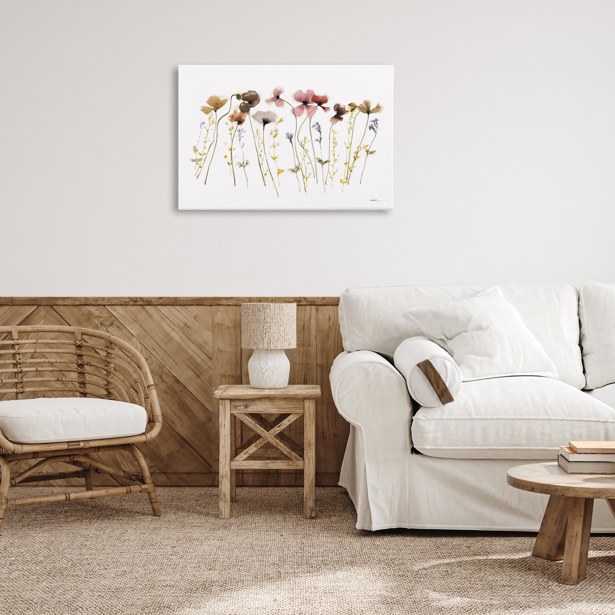 Stupell Industries Spring Poppy Sprigs Botanical & Floral Painting Gallery Wrapped Canvas Art Print Wall Art, 30 x 20