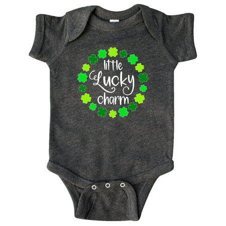 

Inktastic Little Lucky Charm with Four-Leaf Clovers Gift Baby Boy or Baby Girl Bodysuit