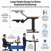 Uncaged Ergonomics KT2 Adjustable Under-Desk Keyboard Tray with Mouse Pad for Standing Desks, Black