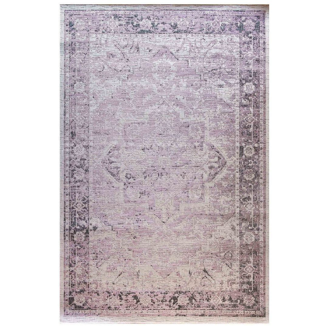 Kukoon Rugs Gray Blush Pink Traditional Medallion Indoor Outdoor Area