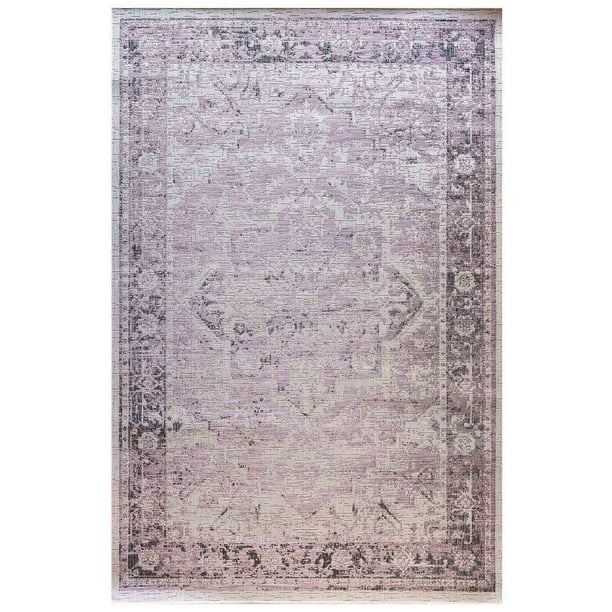 Kukoon Rugs Gray Blush Pink Traditional Medallion Indoor Outdoor Area