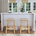 thumbnail image 3 of Butler Specialty Rattan Bar Stool Chair in Beige With Square Seat & Footrest, 3 of 6
