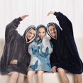 thumbnail image 5 of Lightblue Butterfly Sparkle Pattern Blanket Hoodies for Kids 6-13YR Oversize Wearable Blanket Hoodies for Boys Girls Teens, 5 of 7
