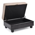 thumbnail image 5 of Passion Furniture Gallant Mocha and Black Microfiber Upholstered Storage Ottoman, 5 of 6