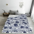thumbnail image 5 of Bingfone Blue Fish1 Print Flannel Fleece Blanket Throw Blanket for Bed,Sofa,Couch,Travel,Camping(40"x30" ), 5 of 8