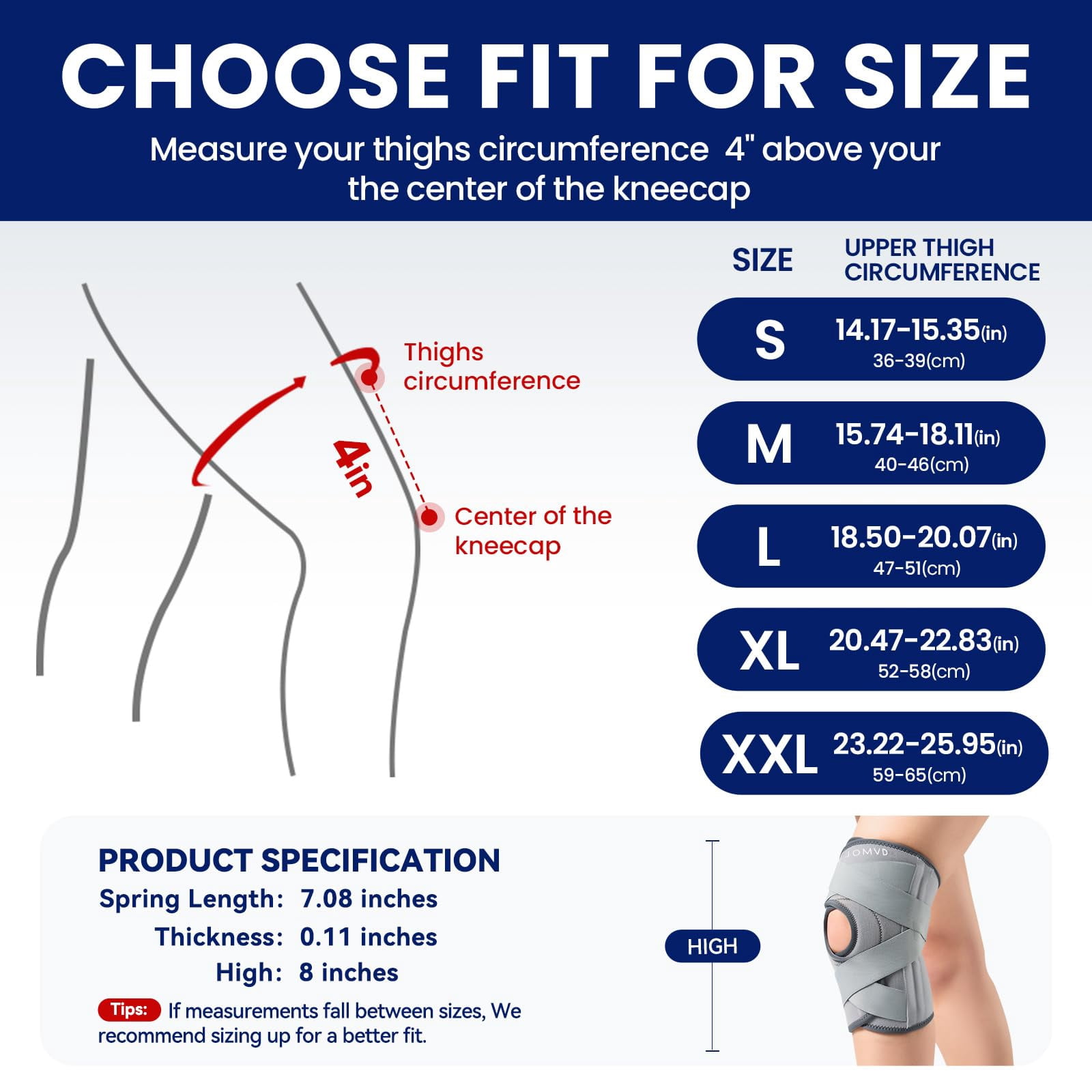 YSLHYKnee Brace for Knee Pain, Meniscus Tear, Adjustable Knee Support with Side Spring Stabilizers for ACL, MCL, Arthritis, Patella Stability, Knee Pain Relief, Injury Recovery, Women and Men, Medium