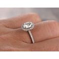 thumbnail image 6 of Oval Cut 1.25 ct Halo Man made diamond moissanite Engagement Ring with 18k Gold Plating, 6 of 6