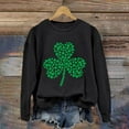 thumbnail image 2 of New & Trending!FUNUONY St Patricks Day Shirt Women's St. Pa Trick's Day Sh Amrock Casual Sweatshirt Black L, 2 of 4