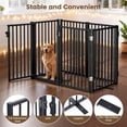 thumbnail image 6 of Dog Gate, Domipet 6 Panels Pet Gate Freestanding, 120''Extra Wide Dog Gate 32''Height Pet Playpen for Doorways, Black, 6 of 10