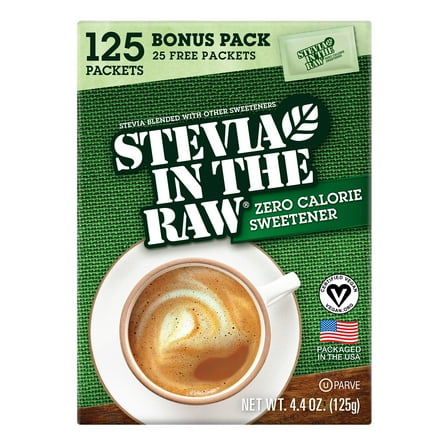 Stevia In The Raw Zero Calorie Sweetener, Sugar Substitute Packets, Vega, 125 Count, 4.4 oz