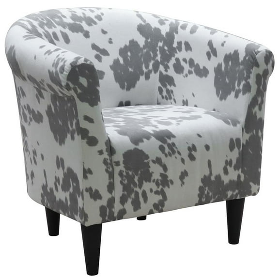 Pemberly Row Traditional Fabric & EPS Club Chair in Black / White