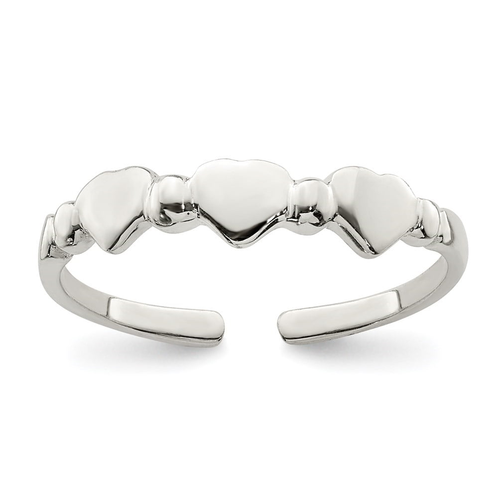 Auriga 925 Sterling Silver Hearts Toe Ring for Women