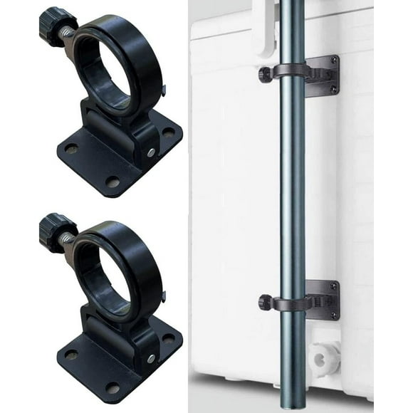 2PCS Umbrella Deck Mount, Outdoor Patio Stand Bracket Torch Holder Clamp Base for Outdoor Activities Camping Railing Fences