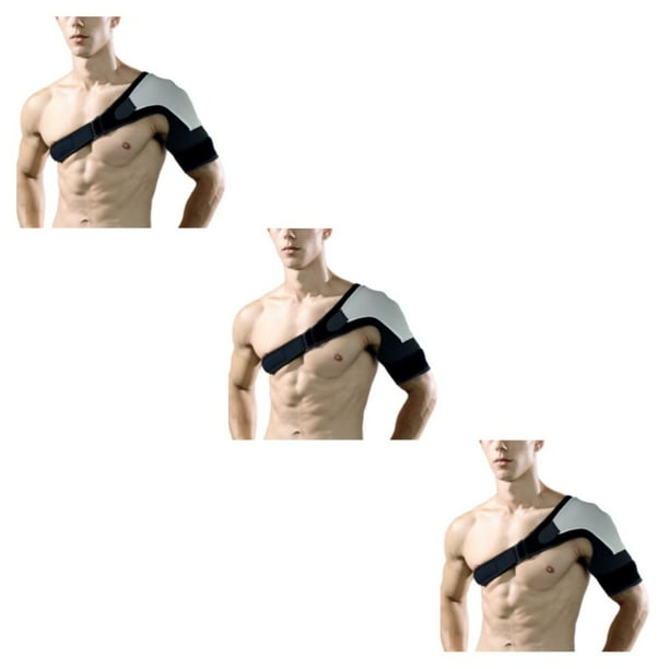 Inteprter Goma hombro Brace doble capa térmica hombres mujeres izquierda derecha sudor absorbente deporte soporte Protector negro gris Type1 NO1