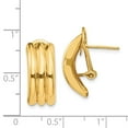 thumbnail image 2 of 14k Yellow Gold Omega Post Earrings - 3.3 Grams - Measures 20x8mm Wide, 2 of 2
