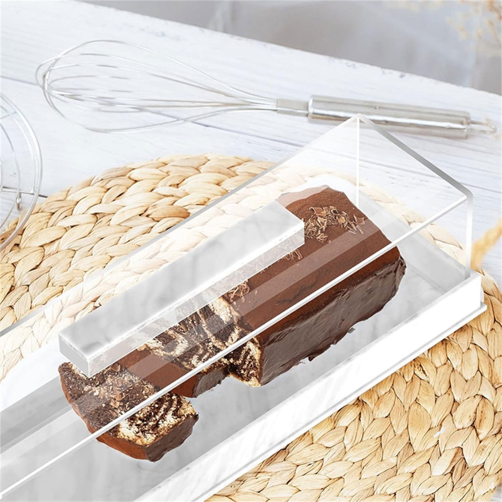 Acrylic Rectangular Cake Display Container Fashion Cake Tray with Cover
