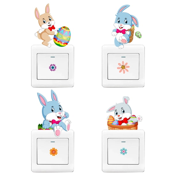 AHANDMAKER 6Pcs Cute Rabbit Light Switch Stickers, 7x7...